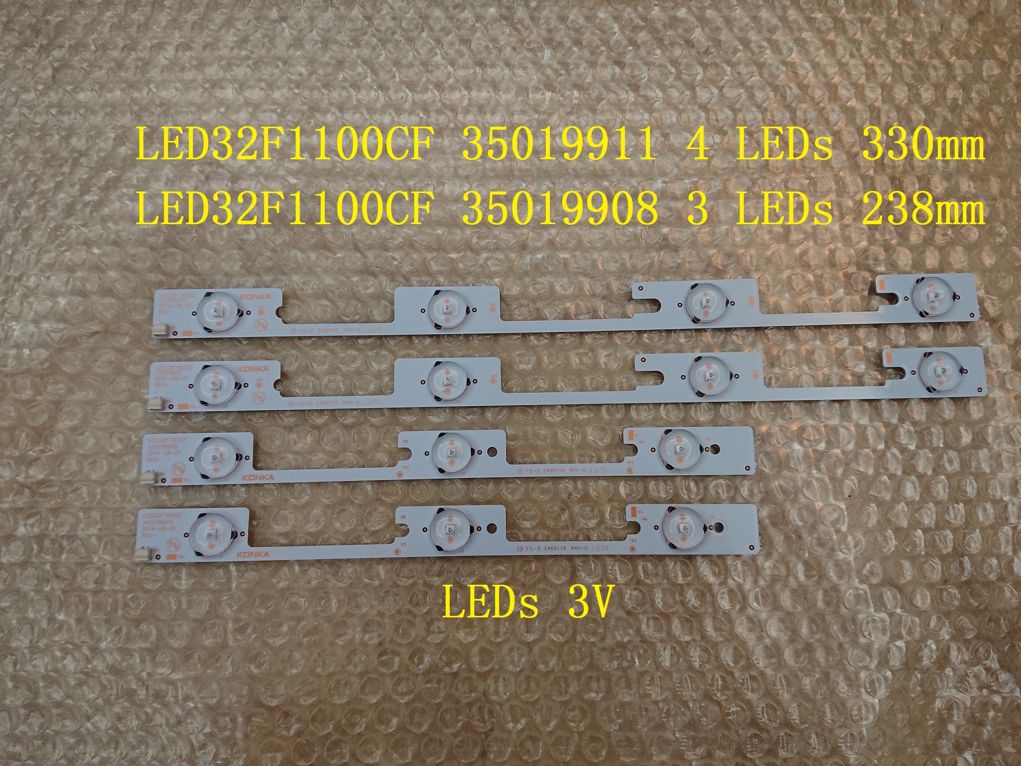 4 Pieces LED backlight bar for KONKA LED32F1100CF 35019911 35019908